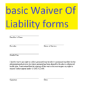 basic waiver of liability form doc and pdf formats  sample contracts release of responsibility waiver template sample