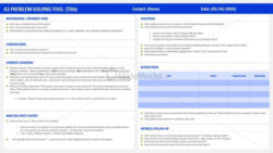 business analysis a3 template  slidemodel a3 root cause analysis template pdf