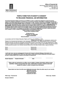 editable ferpa form for student's consent to release financial aid information printable pdf download authorization to release financial information form template pdf