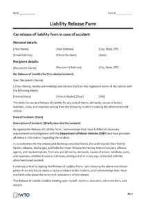 editable free dmv release of liability forms  editable vehicle release of liability template excel