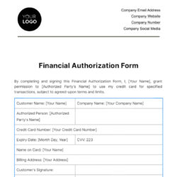 editable free financial policy  procedure documentation templates  examples  download in excel google authorization to release financial information form template word