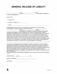 editable free free release of liability hold harmless agreement template injury liability release form release from liability form template