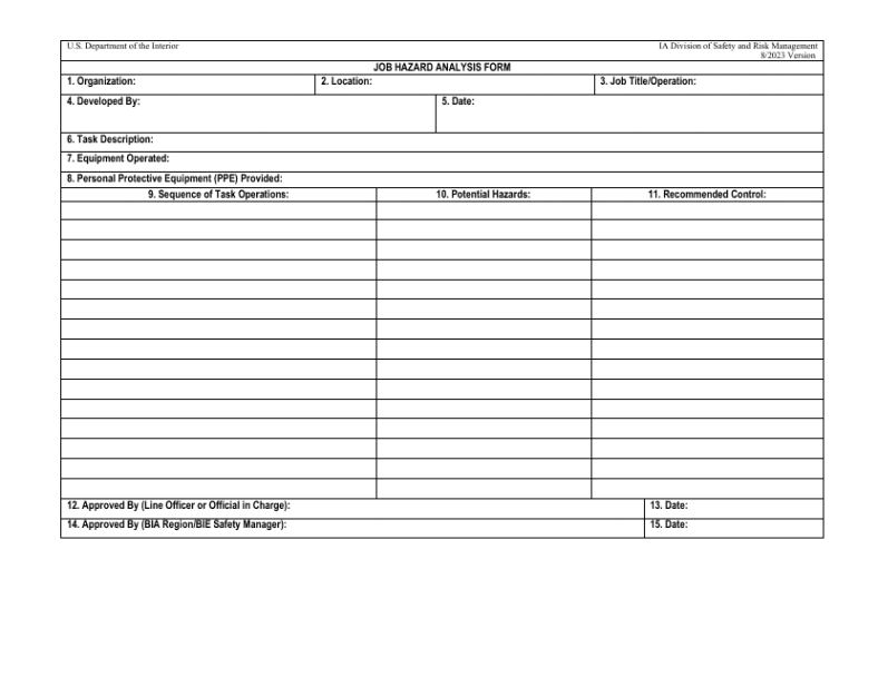 editable job hazard analysis form  fill out sign online and download pdf job hazard analysis form template sample