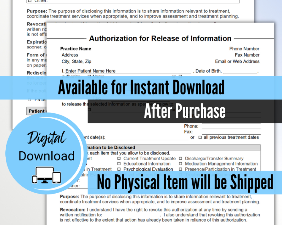 editable mental health release of information form fillable pdf release of information form mental health template sample