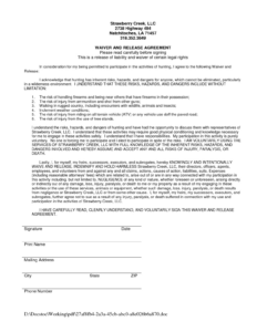 editable release of liability waiver template release from liability form template pdf