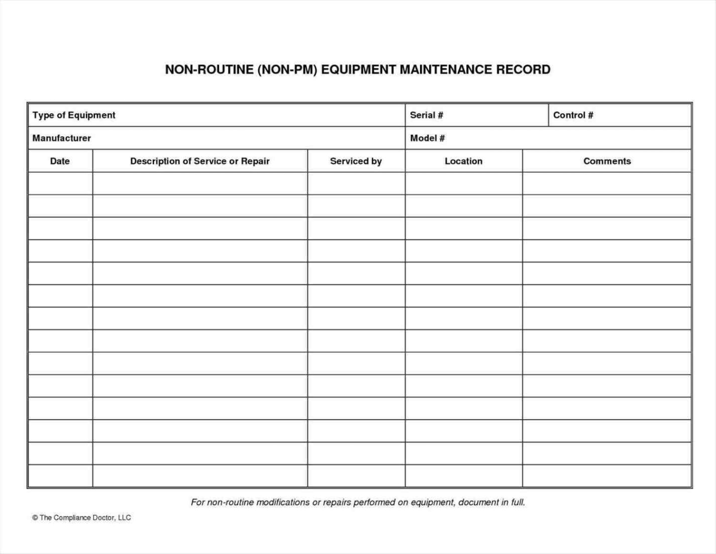 free blank harness inspection record template example