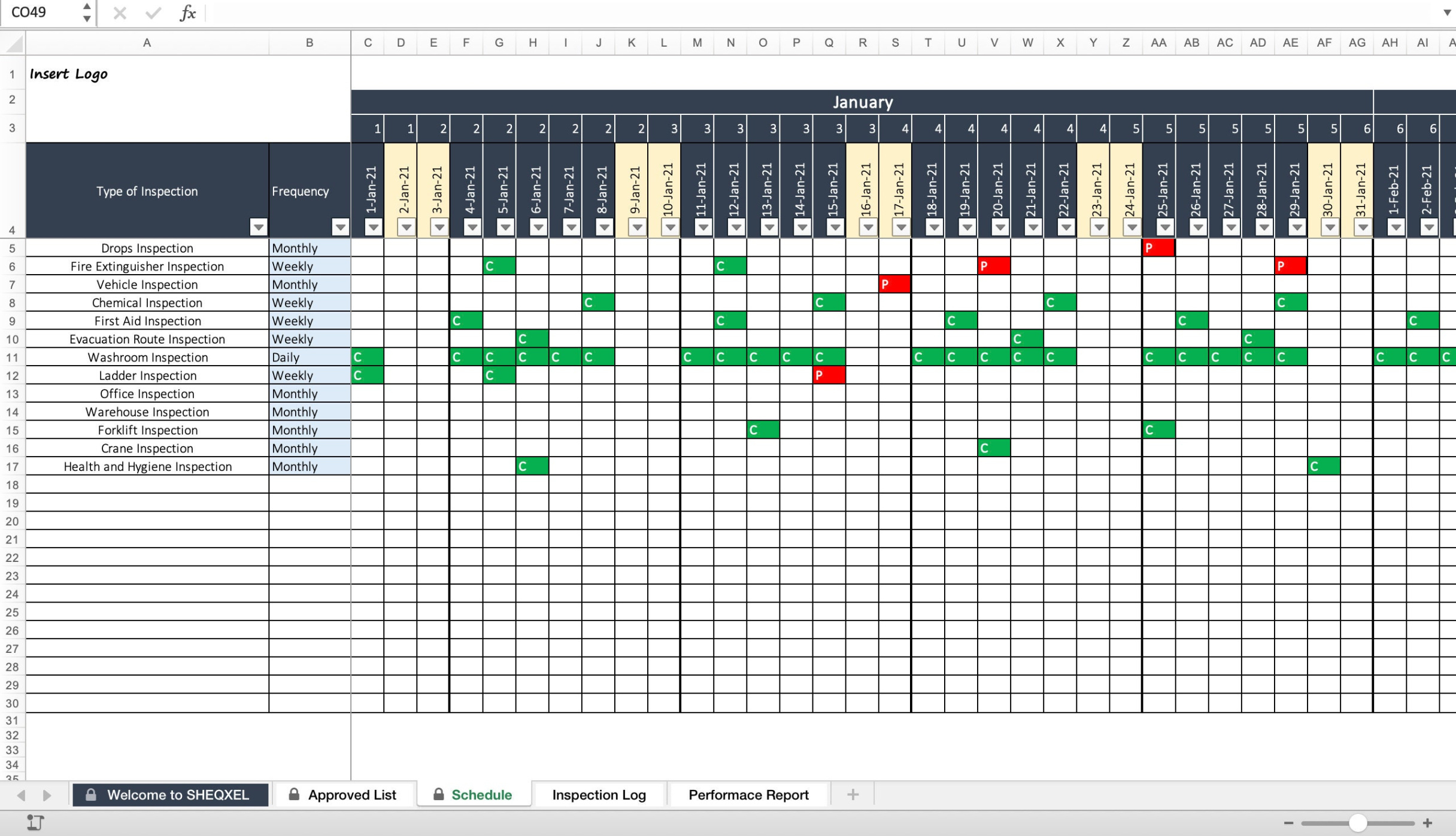 free blank harness inspection record template excel