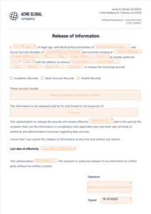 free consent to release information form authorization letter to release information template pdf