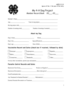 free sample horse vaccination record template example