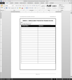 free  training and development record template pdf