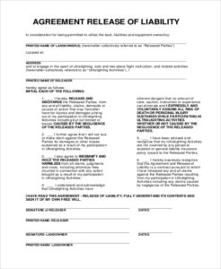 printable free 11 sample release of liability forms in pdf  ms word contractor release of liability form template doc