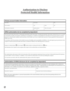 printable free medical records release authorization forms  pdf  word authorization for release of protected health information template example