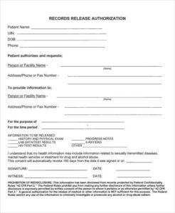 sample free 13 sample release of information forms in pdf  ms word  molina authorization to release employment information template pdf