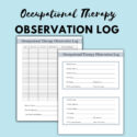 sample occupational therapy observation log for ot and cota preot students  etsy activity analysis occupational therapy template example