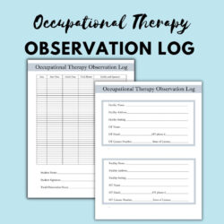 sample occupational therapy observation log for ot and cota preot students  etsy activity analysis occupational therapy template example