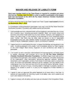 sample release of liability template word release from liability form template example