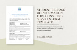 sample student release of information for counseling services form template in mental health release of information template excel