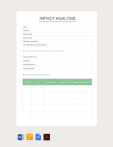 sample impact analysis template  google docs word apple pages pdf business process impact analysis template sample