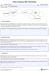 Blank Behavior Chain Analysis Template Word Sample