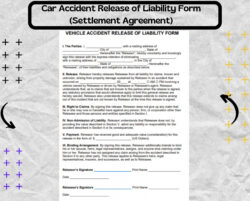 Blank Car Accident Release Form Template Word