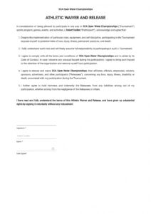 Blank Fitness Waiver And Release Form Template Excel Sample