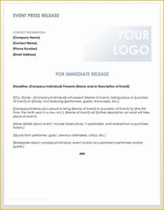 Blank Law Enforcement Press Release Template Excel Sample