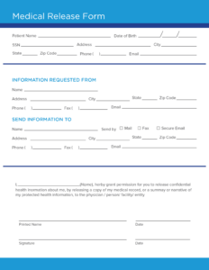 Blank Medical Release Form To Return To Work Template Word Sample