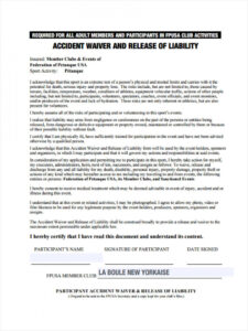 Car Accident Release Form Template Doc