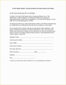 Custom Background Check Release Form Template