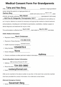 Custom Grandparents Medical Release Form Template Doc Sample