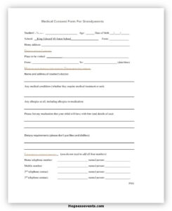 Custom Grandparents Medical Release Form Template Pdf