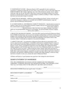 Editable Horse Riding Release Form Template Doc Sample