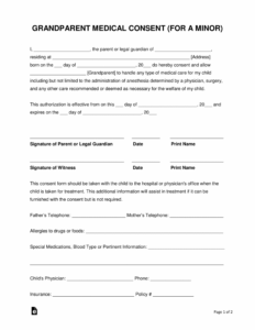 Editable Medical Release Form For Minor Template Pdf Sample