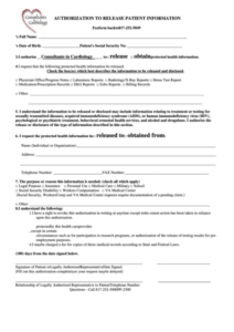 Editable Medical Release Of Information Form Template Pdf