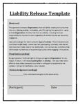 Editable Medical Release Of Liability Form Template  Sample