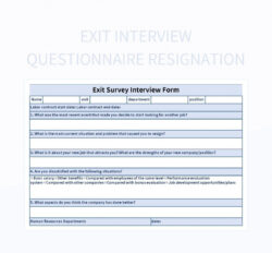 exit interview questionnaire personnel report resignation excel exit interview data analysis template pdf