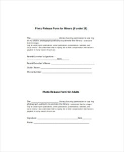 Free Blank Dental Photography Release Form Template  Sample