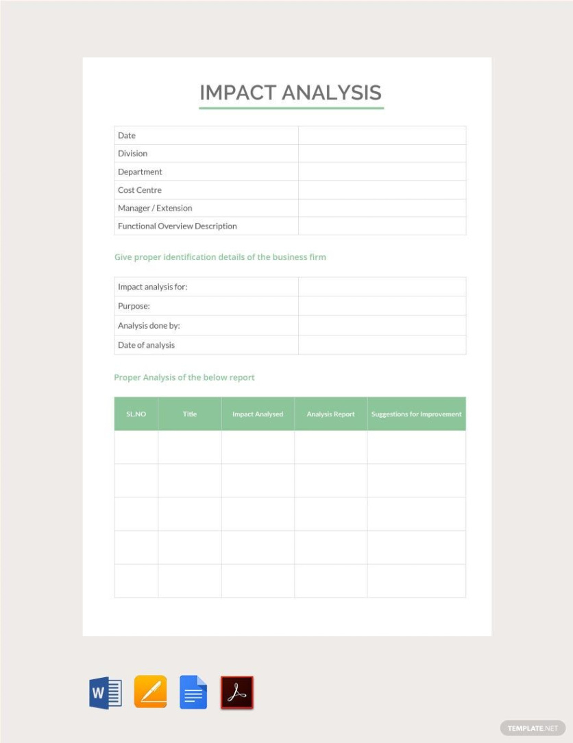 Free Blank Project Impact Analysis Template Doc Sample