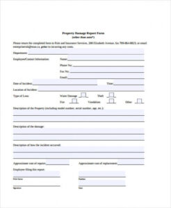 Free Blank Property Damage Release Form Template Doc Sample