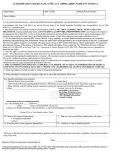 Free Custom Medical Release Of Information Form Template Doc