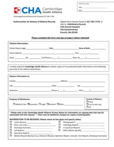 Free Editable Dental Medical Release Form Template