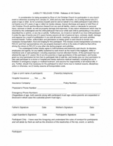 Free  Employment Release Of Claims Template Pdf