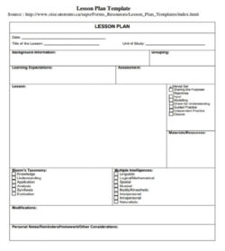 Free  Lesson Plan Analysis Template