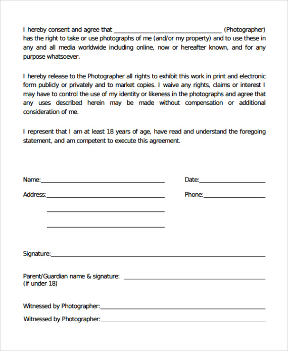 Free Printable Dental Photography Release Form Template