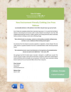 Grant Award Press Release Template Pdf