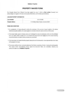 Intellectual Property Release Form Template Doc Sample