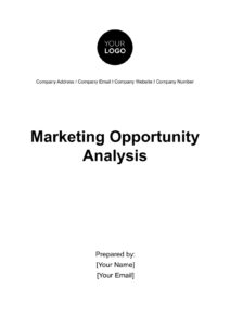 Market Opportunity Analysis Template Excel