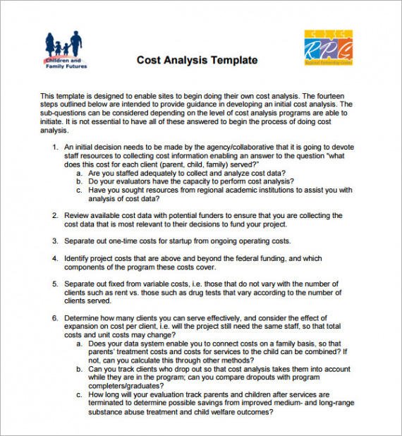 printable cost analysis templates  14 free word excel  pdf formats samples examples designs coffee shop cost analysis template word