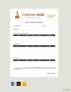 Printable Healthcare Root Cause Analysis Template Word